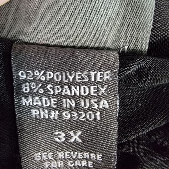 Dots Top Plus Size 3X 3/4 Sleeve Pullover Stretch Banded Hem Casual Black - Picture 6 of 7